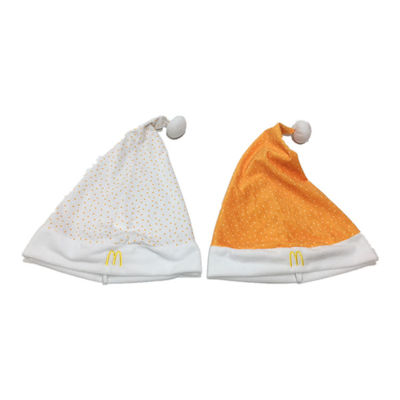 40 cm 15,75 cala McDonald'S Spersonalizowane czapki świąteczne dla dorosłych w kolorze złotym i białym
