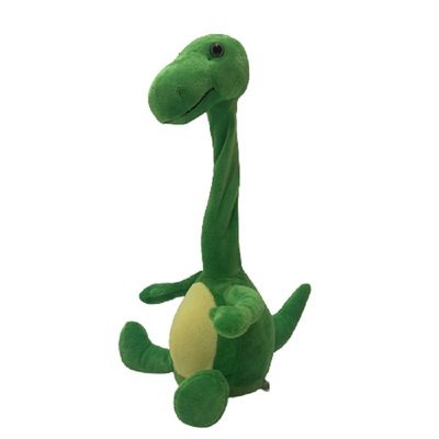 35 cm zielonego dinozaura pluszowa zabawka Nagrywanie i mówienie podczas skręcania szyi