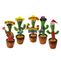 Pluszowe elektroniczne nagrywanie zabawek z kwiatami kaktusa, powtarzanie, mówienie, odtwarzanie utworów