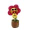 Pluszowe elektroniczne nagrywanie zabawek z kwiatami kaktusa, powtarzanie, mówienie, odtwarzanie utworów