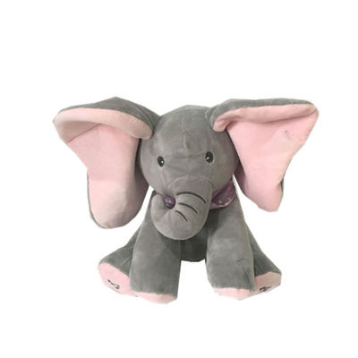 Hilarious 25 cm 9.84 cala Peek A Boo pluszowa śpiewająca słoń nadziewana zabawka