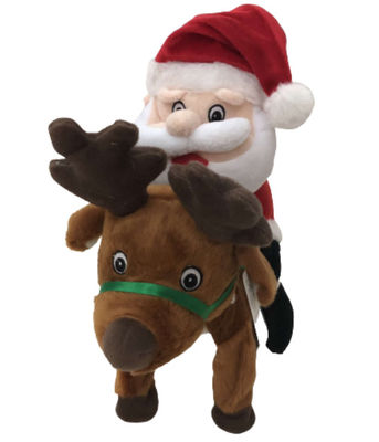 0,35 M 1,45 stopy Pieszo śpiewający Święty Mikołaj Zabawka muzyczna Świąteczny łoś Wypchane zwierzę