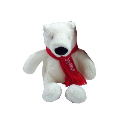 29 cm 11,42 cala Prezent Wypchane zwierzę Biały niedźwiedź Coca Cola z czerwonym szalikiem