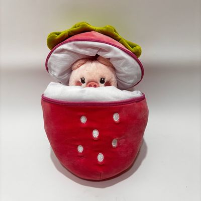 Przystosowalna Cute Stuffed Plush Toys With Zippers Świnka w kształcie truskawki