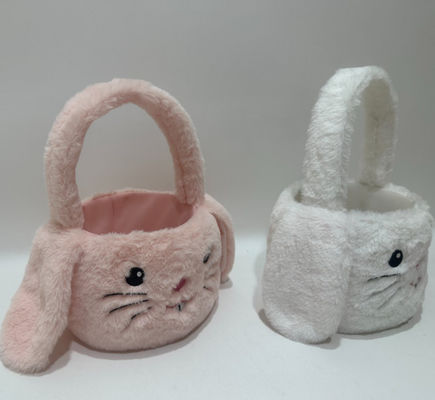 Gorąca sprzedaż Świąt Wielkanocnych Cute&Pretty Pink &White Plush Bunny Basket