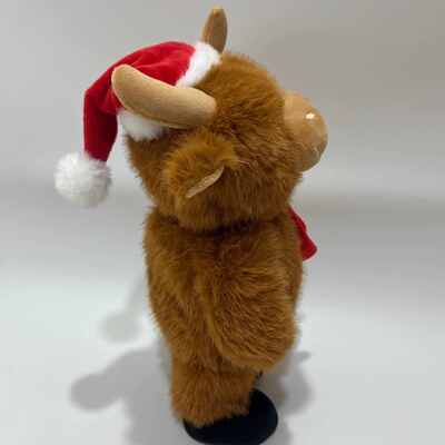 Śpiew i taniec Świąteczny Highland Cow Plush Toy Musical Animated Stuffed Animal Świąteczny Highland Cow Doll