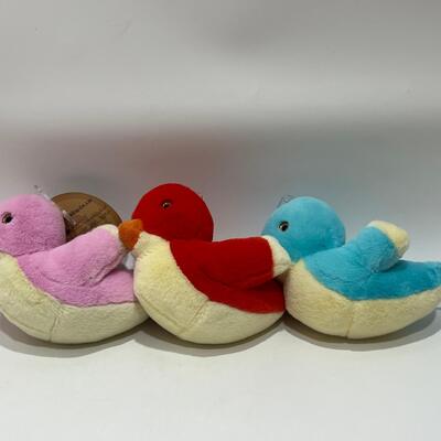 Colourful Plush Button Bird Toy for Kids and Collectors