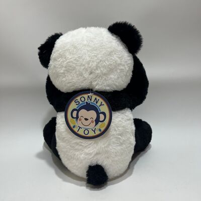 Interaktywna pluszowa zabawka Panda Peek-a-Boo z funkcją powtarzania i muzyką. Urocza zabawka do zabawy w chowanego w pozycji leżącej.