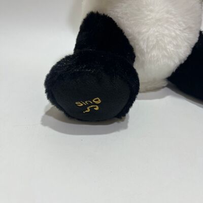 Interaktywna pluszowa zabawka Panda Peek-a-Boo z funkcją powtarzania i muzyką. Urocza zabawka do zabawy w chowanego w pozycji leżącej.