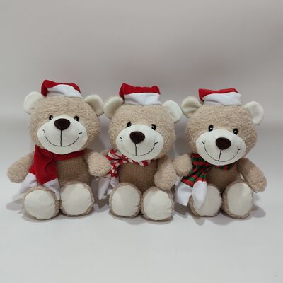 3 różnorodne świąteczne pluszowe niedźwiedzie miękkie świąteczne Teddy Bear Set prezentów