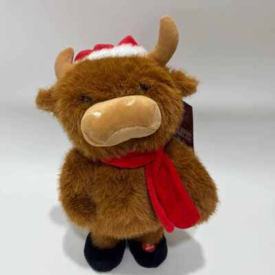 Śpiew i taniec Świąteczny Highland Cow Plush Toy Musical Animated Stuffed Animal Świąteczny Highland Cow Doll