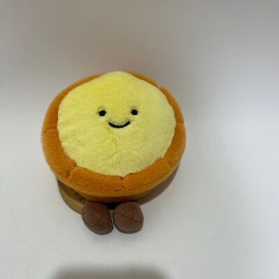 Kawaii Egg Tart Plush Toy Miękkie wypełnione Słodkie jedzenie Plushie